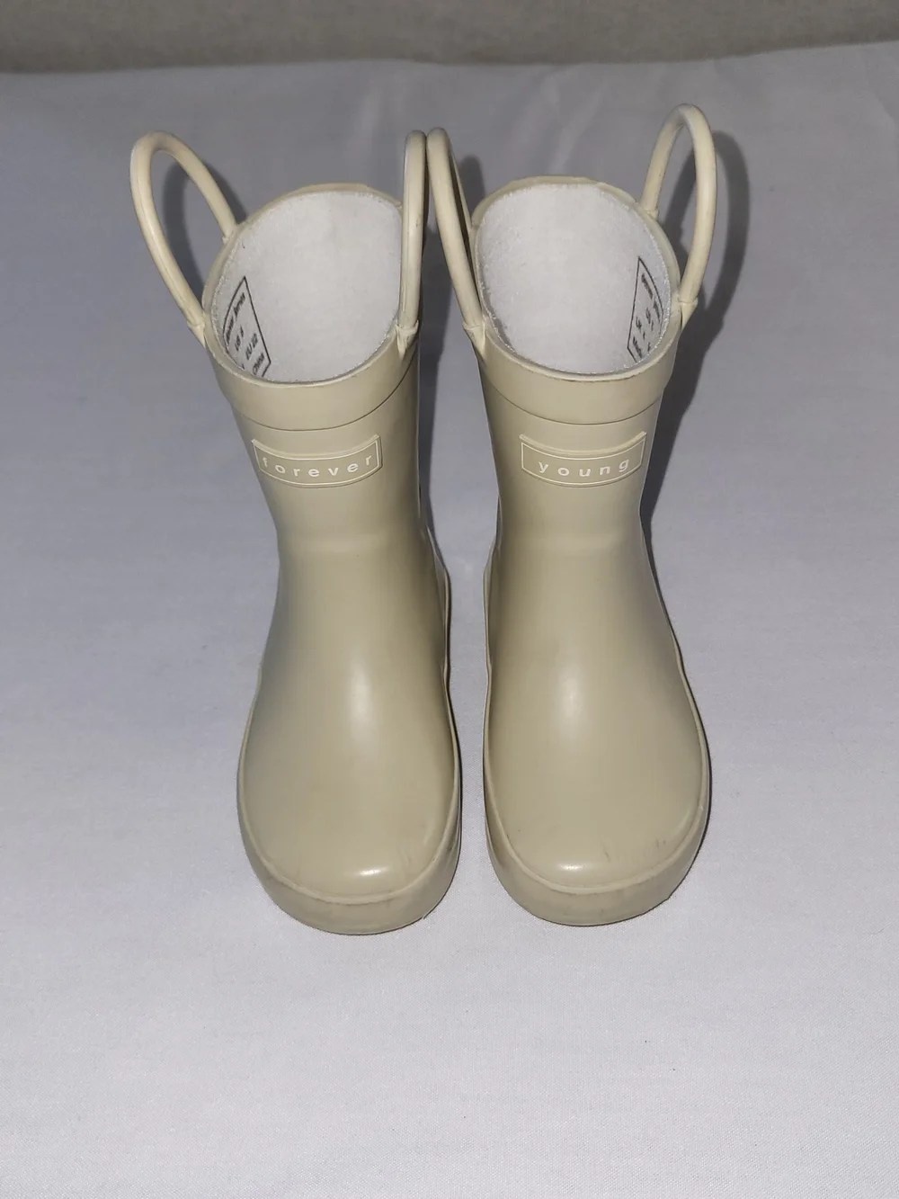 Denver James Forever Young Kids' Cream Waterproof Pull-On Rain Boots